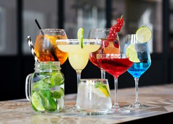 Bar. Various cocktails on the table